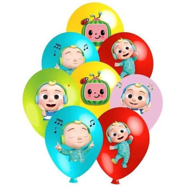 Juego 10 Globos Látex Caricatura Cocomelon Cumpleaños Fiesta
