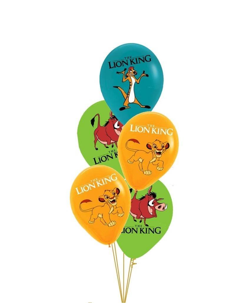 Juego 12 Globos Látex Pelicula Rey Leon Cumpleaños Fiesta