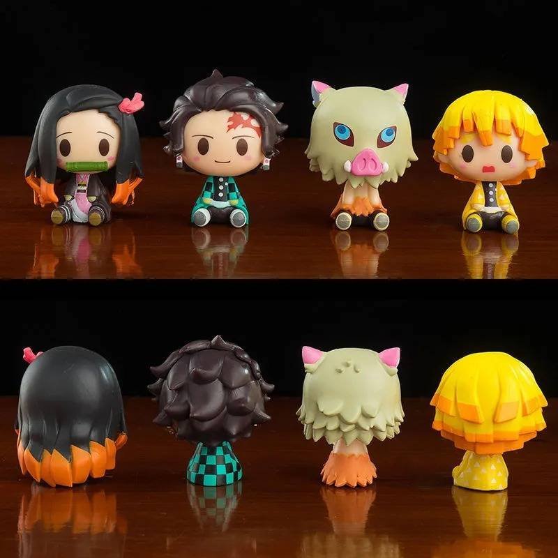 4 Figuras Colección Demon Slayer Kamado Nezuko Kawaii Set Regalo