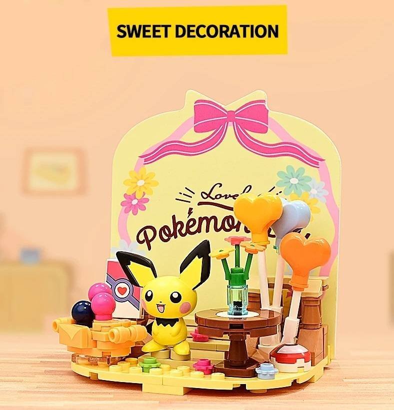 Figura Colección Armable Pokemon Sweet Decoration Pichu Kawaii Set Regalo