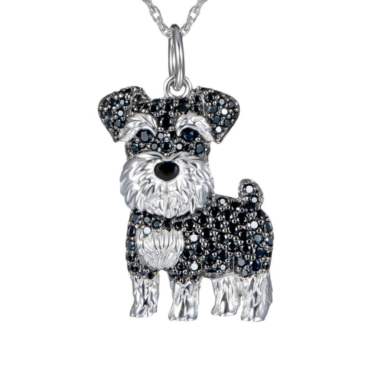 Collar Colgante Animal Perro Schnauzer Cristal Joyería Regalos Amor