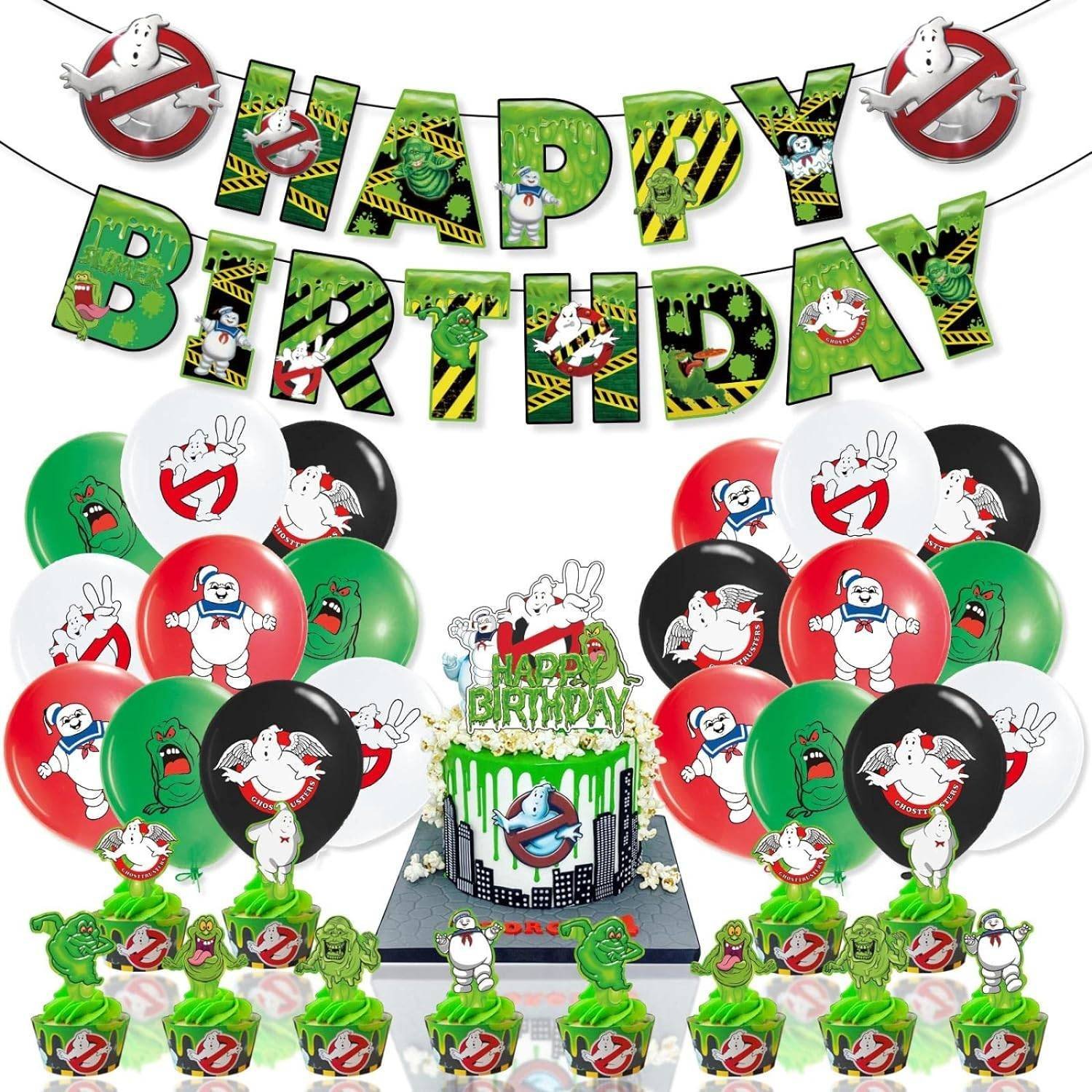Set 20 Globos Látex Pelicula Ghostbusters Fiesta y Decoración