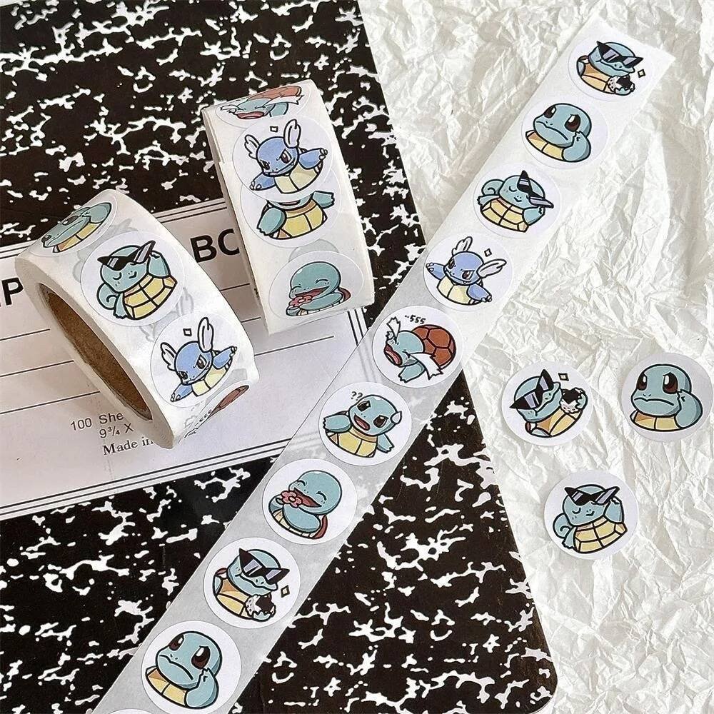 500 Pegatinas Rollo Anime Pokemon Squirtle Calcomanías