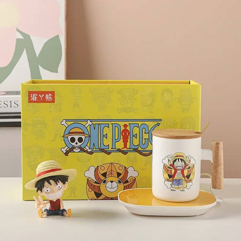 Taza Café Anime One Piece Luffy Zoro Sanji Chopper Temperatura Constante Cuchara Regalo