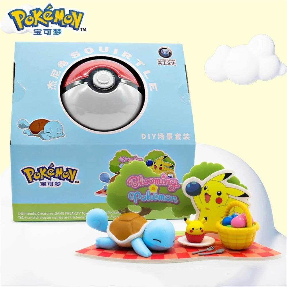 Figura Colección Anime Pokemon Pokeball Squirtle Picnic Diorama Set Regalo