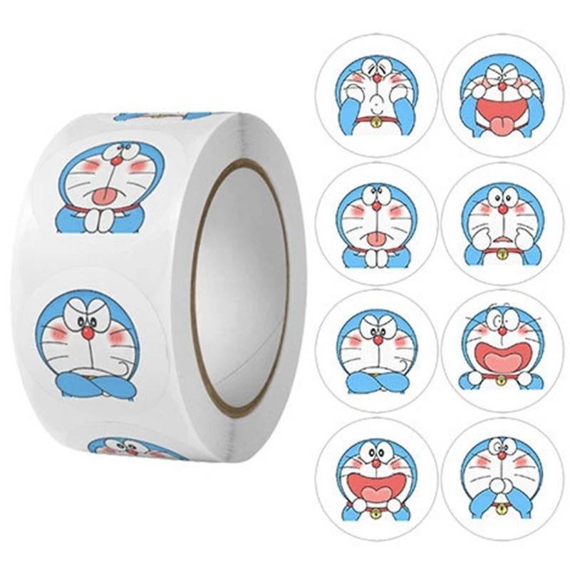 500 Pegatinas Rollo Anime Doraemon Gato Cosmico Calcomanías
