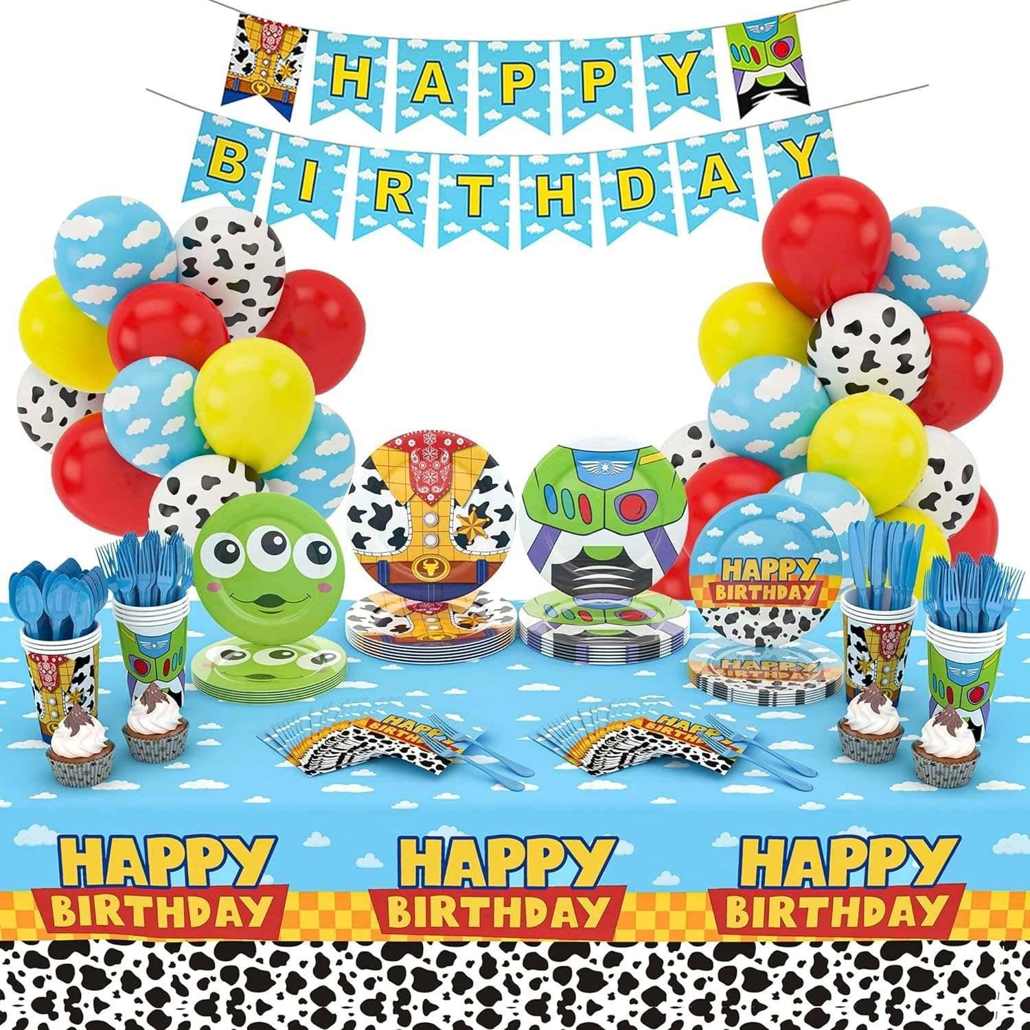 Set 28 Globos Látex Pelicula Toy Story Platos Fiesta y Decoración