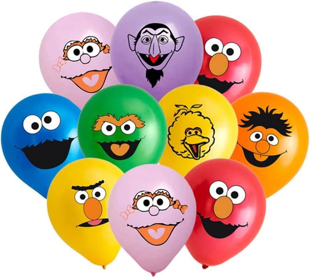 Juego 16 Globos Látex Caricatura Plaza Sesamo Elmo Cumpleaños Fiesta