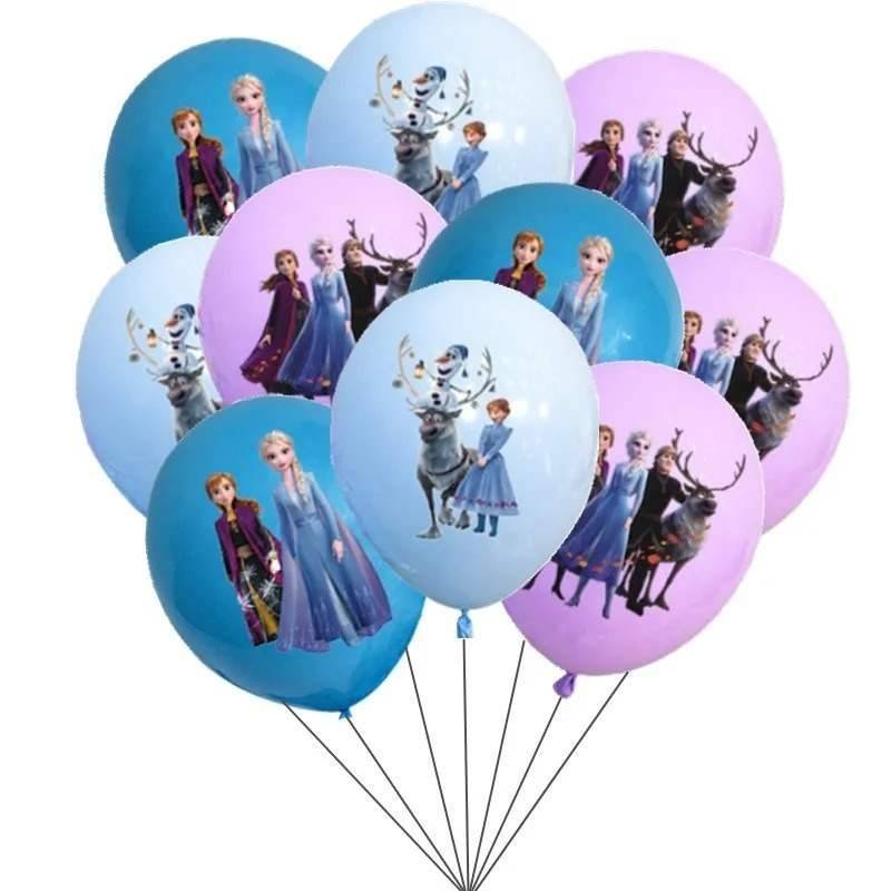 Juego 12 Globos Látex Pelicula Frozen Ana Elsa Cumpleaños Fiesta