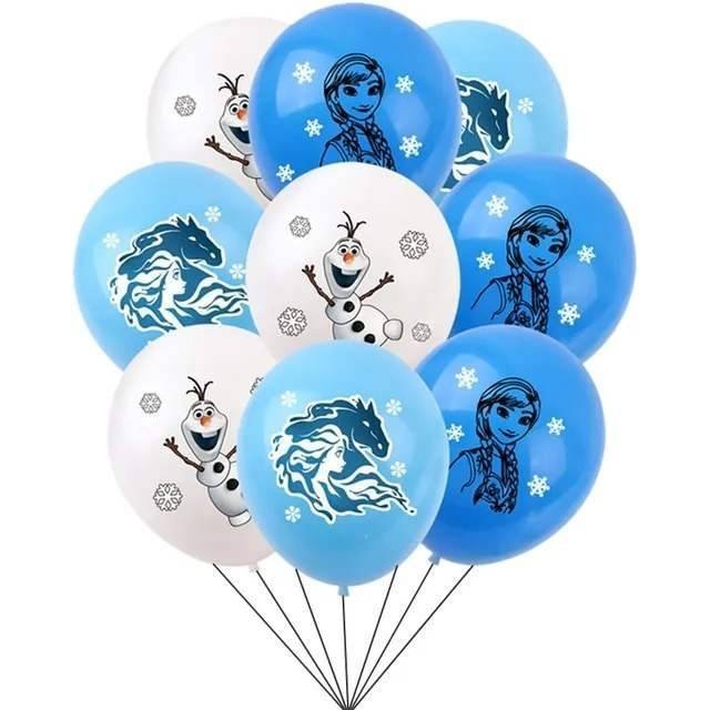 Juego 12 Globos Látex Pelicula Frozen Ana Olaf Cumpleaños Fiesta