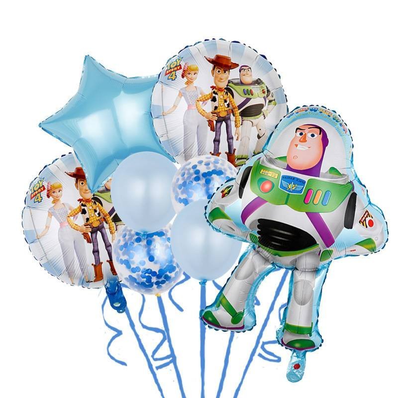Set 8 Globos Metálico Toy Story Buzz Fiesta y Decoración