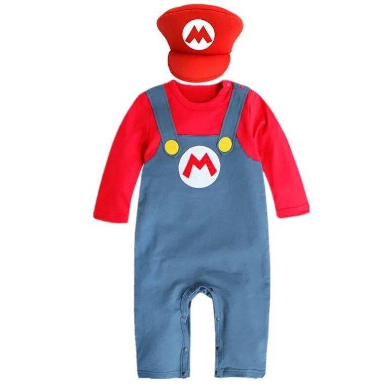 Mameluco Pijama Super Mario Bros Bebé Kawaii Disfraz