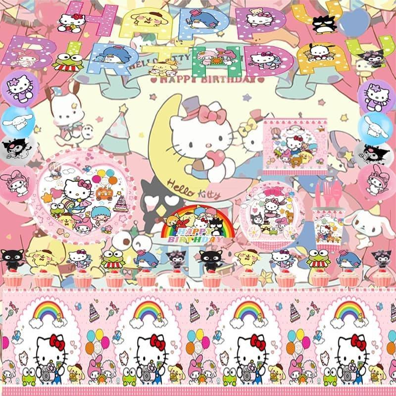 Kit Fiesta Cumpleaños Hello Kitty Vasos 10 Invitados Suministros Cumpleaños