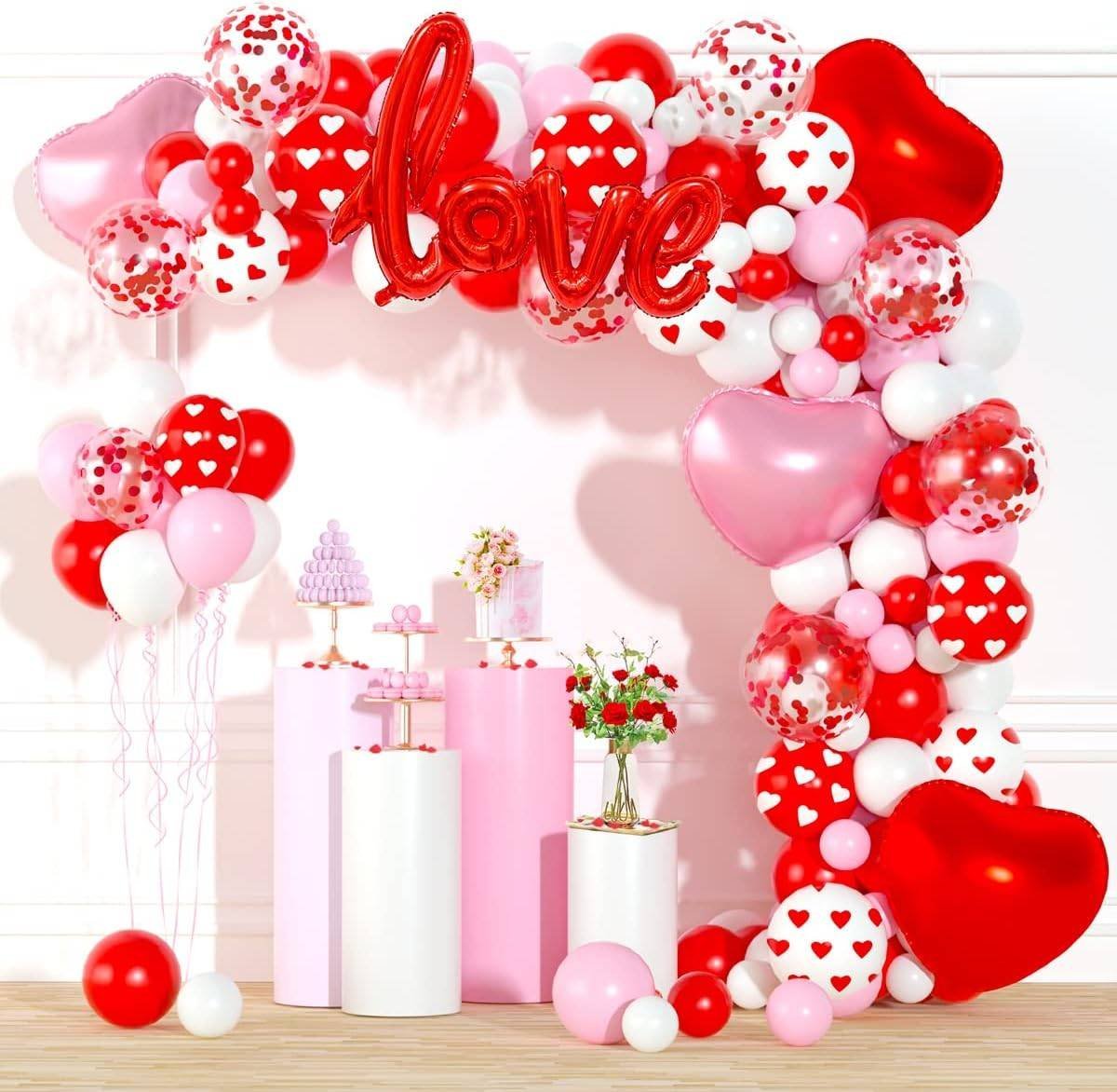 Set 155 Globos Látex Amor LOVE Pareja Febrero Fiesta y Decoración