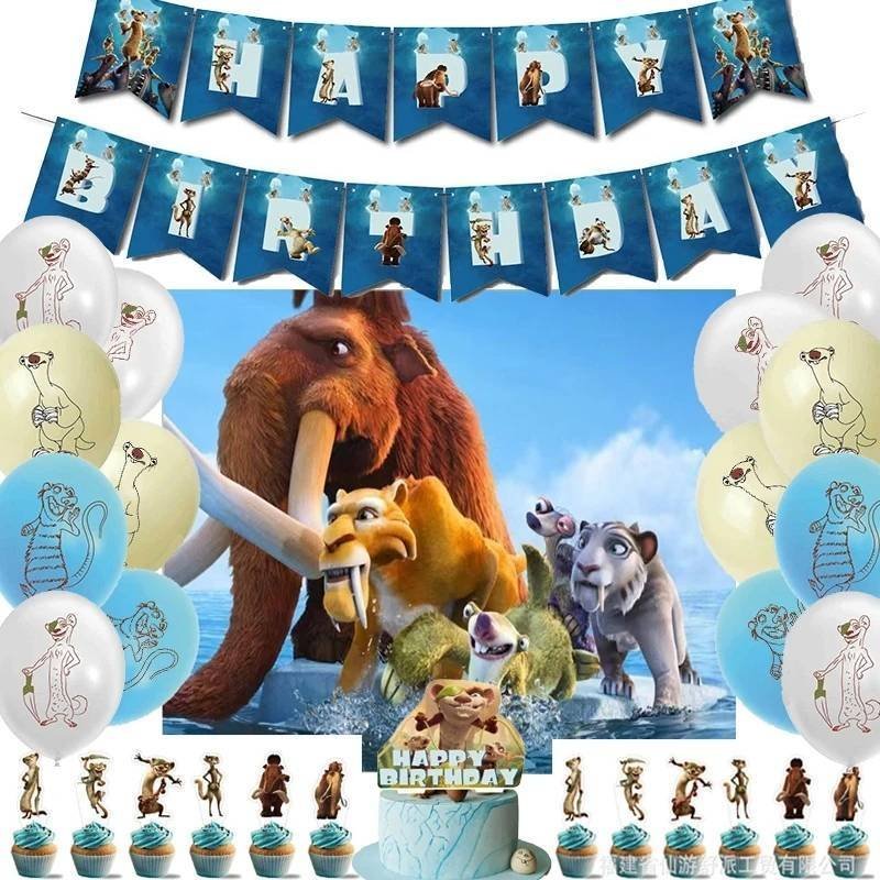 Set 18 Globos Pelicula Era Hielo Sid Manny Fiesta y Decoración