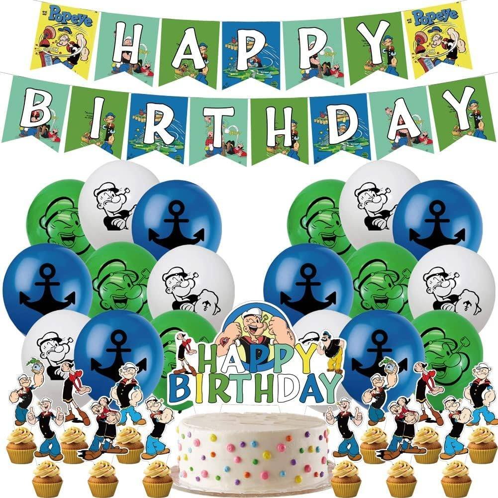 Set 18 Globos Caricatura Popeye El Marino Fiesta y Decoración