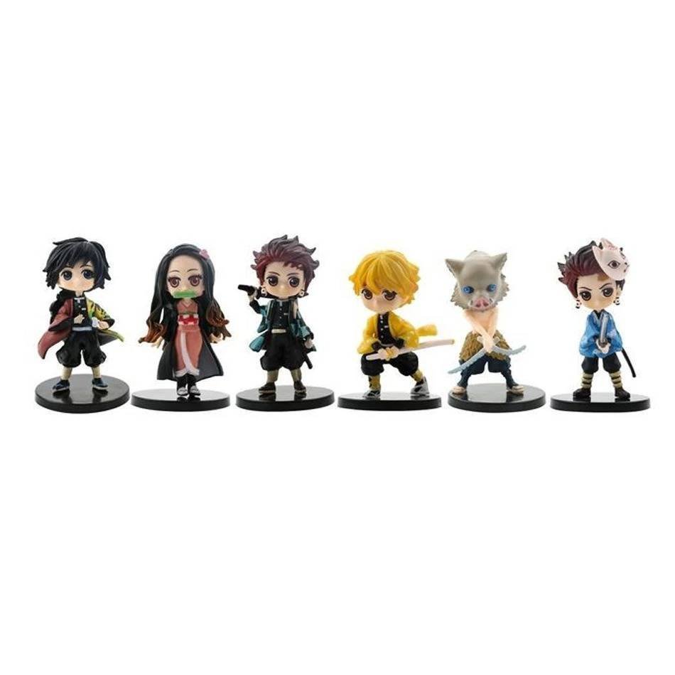 6 Figuras Colección Anime Demon Slayer Tanjiro Set Regalo