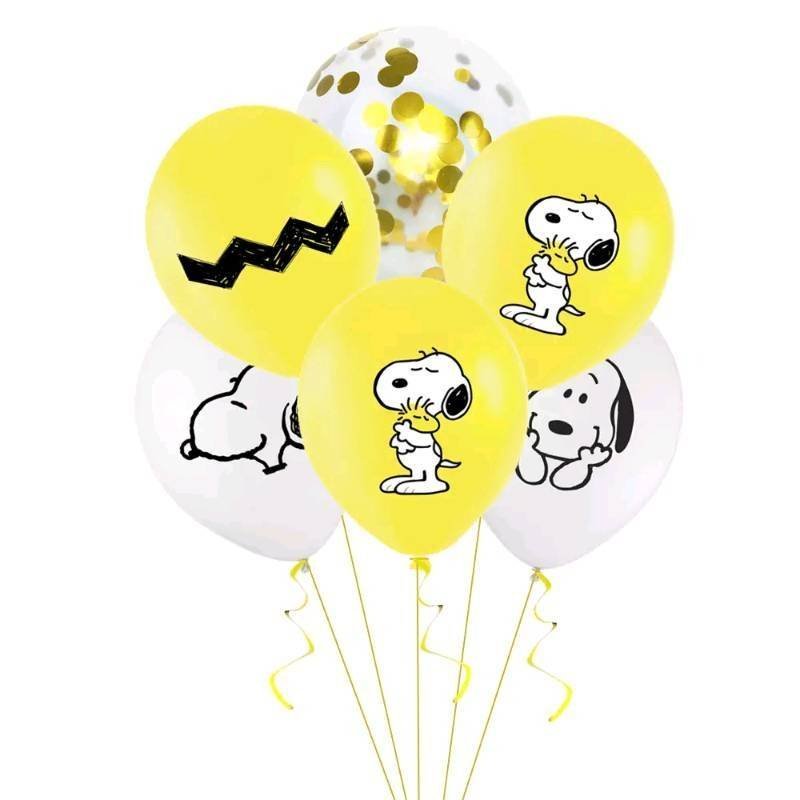 Juego 12 Globos Látex Snoopy Charly Fiesta