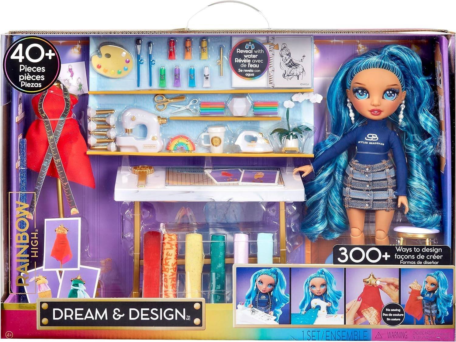 Dream & Design Fashion Studio Playset Muñeca Skyler Bradshaw Azul