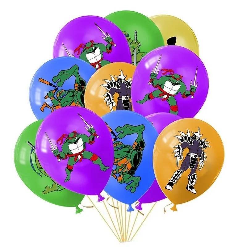 Juego 12 Globos Látex Película TMNT Tortugas Ninja Fiesta