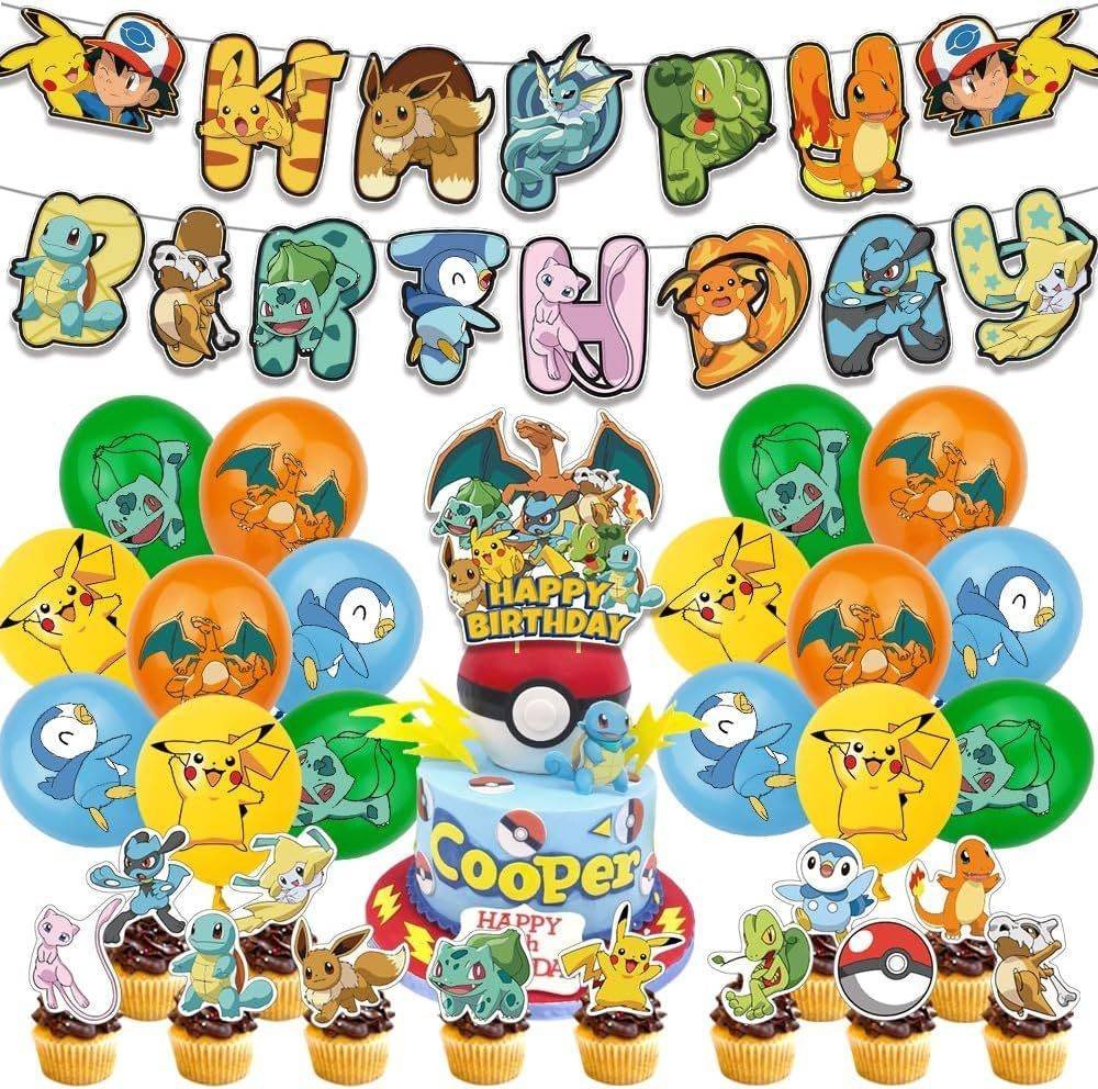 Set 16 Globos Látex Anime Pokemon Charizard Fiesta y Decoración