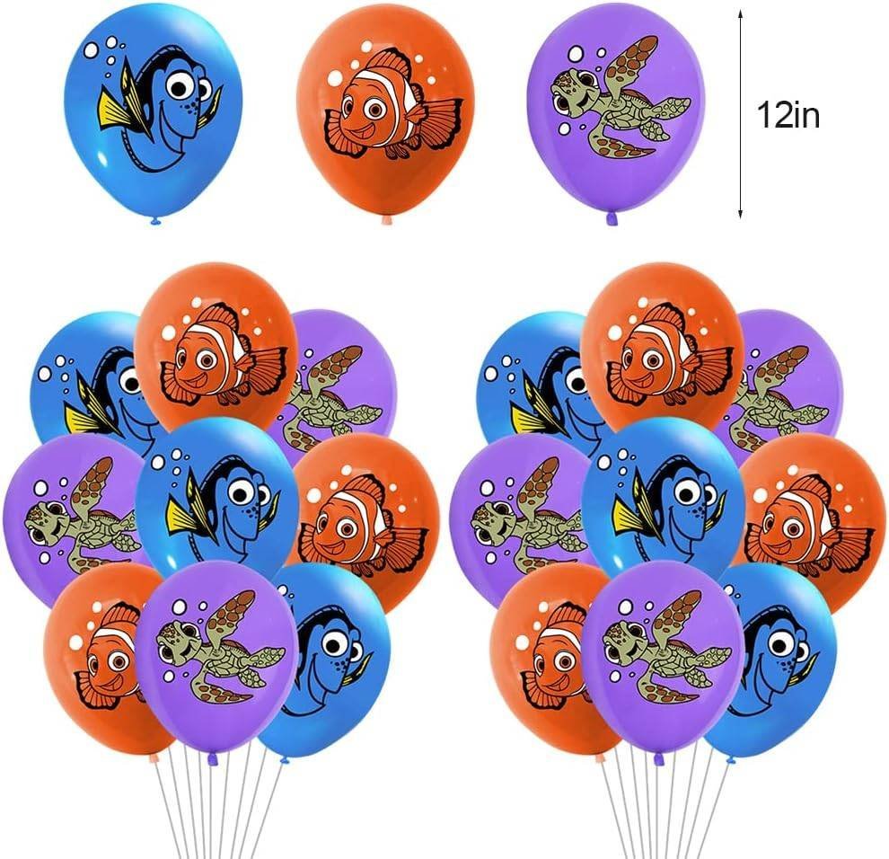 Juego 12 Globos Látex Pelicula Nemo Dory Buscando Fiesta