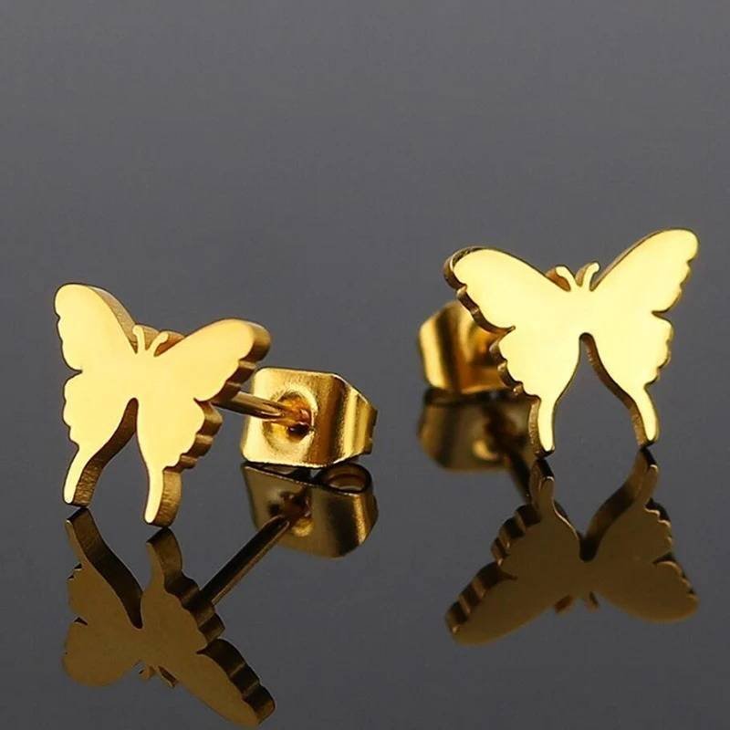 Aretes Pendientes Figura Mariposas Doradas Moda Fiesta Regalo