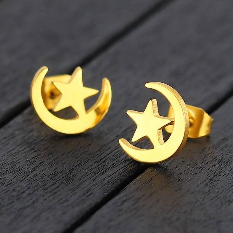Aretes Pendientes Estrella Circular Luna Moda Fiesta Regalo
