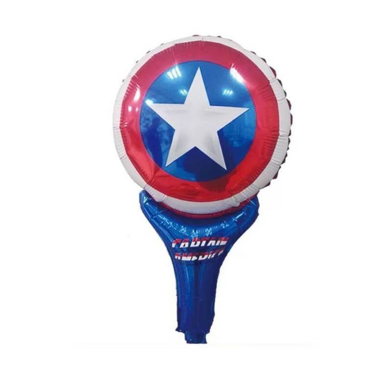 5 Palos Globos Aluminio Escudo Capitan Fiesta Regalos Decoración