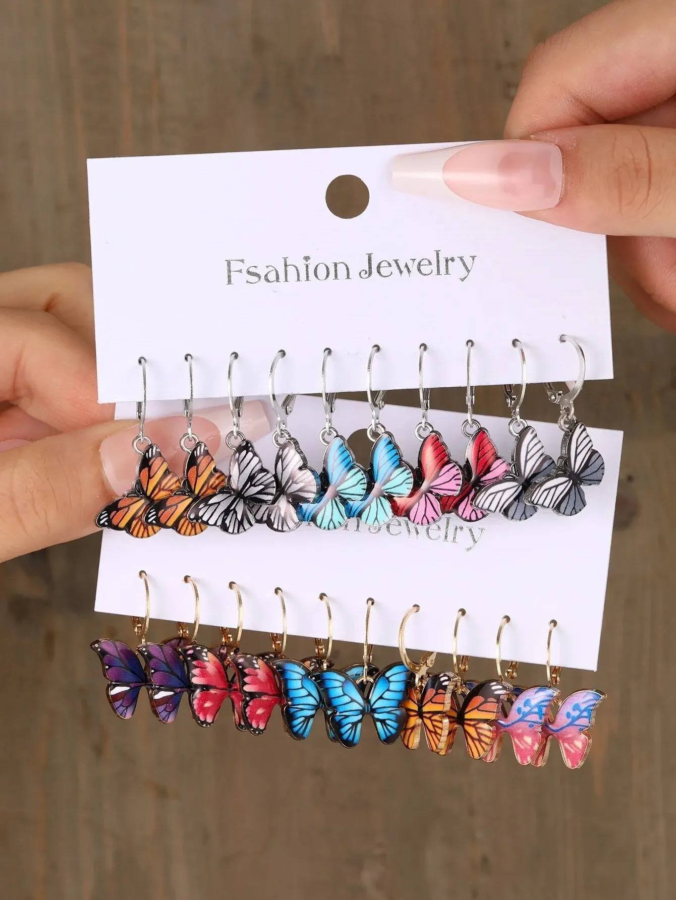 Aretes Pendientes 10 Animales Mariposas Colores Moda Fiesta Regalo