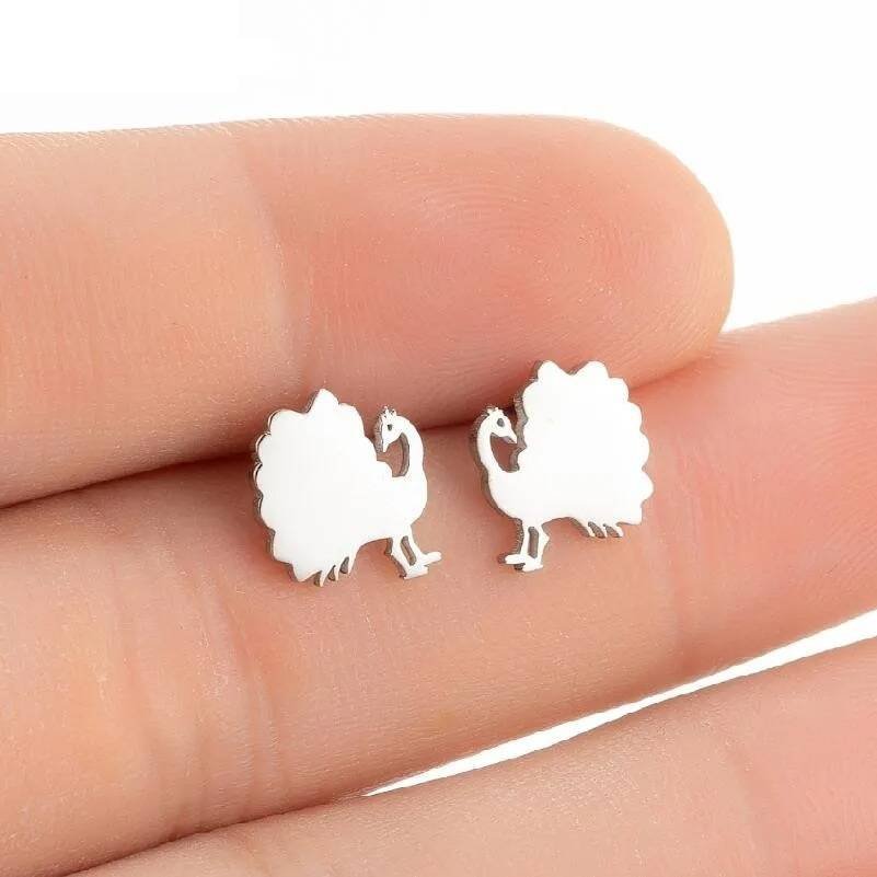 Aretes Pendientes Animal Pavo Real Mujer Elegante Moda Fiesta Regalo