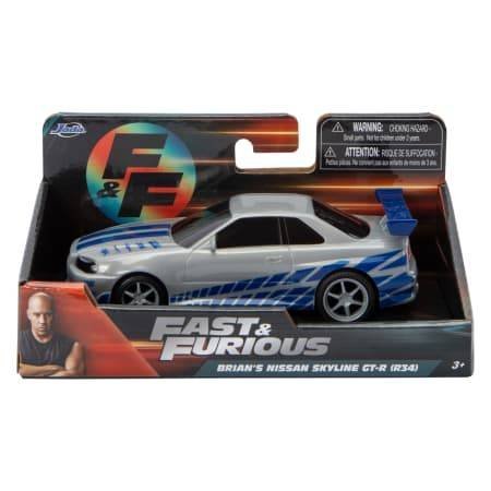 Automóvil Retroceso de Rápido y Furioso Vehículo Colección Brian Nissan Skyline