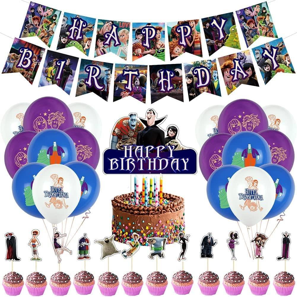 Set 18 Globos Látex Pelicula Hotel Transylvania Dracula Mavis Fiesta y Decoración