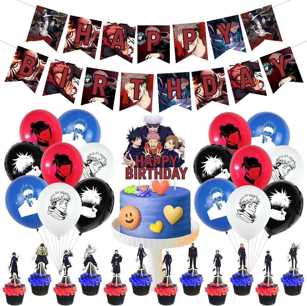 Set 16 Globos Látex Anime Jujutsu Kaisen Fiesta y Decoración