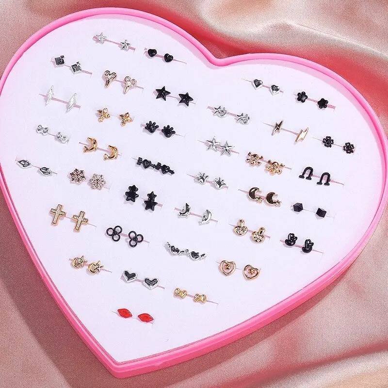 Juego Aretes Pendientes Diseños Varios Kawaii Mujer Elegante Moda Fiesta Regalo