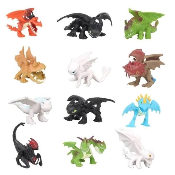 12 Figuras de Colección Pelicula Entrenar Dragon Furia PVC